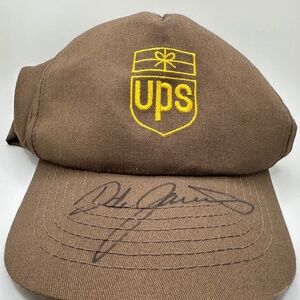 Vintage UPS Signed Dale Jarrett Trucker Hat Cap Made in U.S.A. Uniform Cap